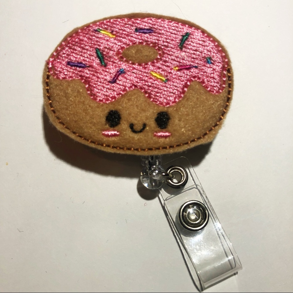Yummy Donut Felt Badge Reel